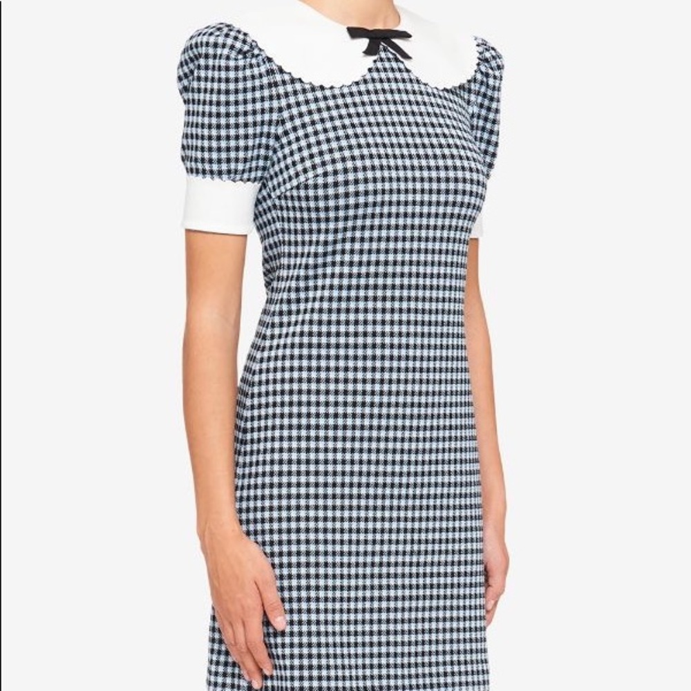 NWT Miu Miu Women's Blue gingham-print dress